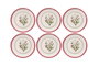 Hermia Juego de Platos de Postre Navideños de Porcelana, 6 Piezas Multicolor